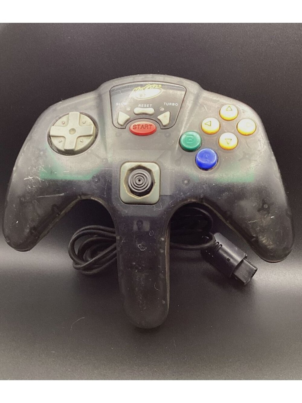Mad Catz Nintendo 64 N64 Controller Translucent Black Tight Stick Tested Working